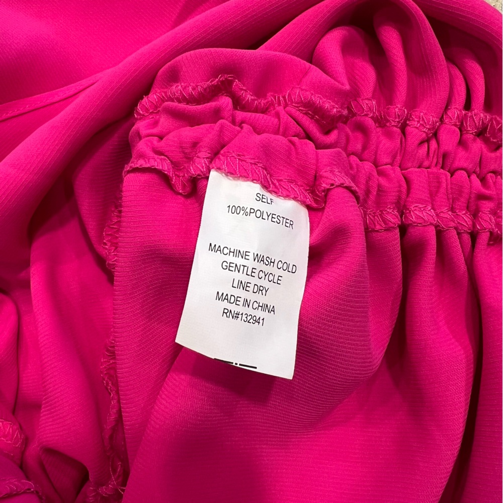 NEW Amanda Uprichard Kaylee Dress Hot Pink Women’s High Neck Mini Dress Small - Picture 9 of 9